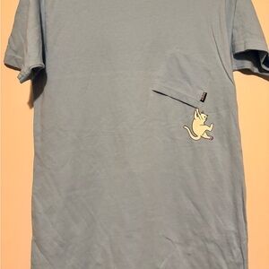 Ripndip Sky Blue Tee with Cat Detail